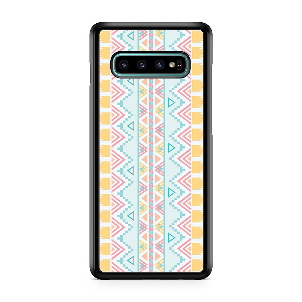 Peach Aztec Pattern Galaxy S10 Case