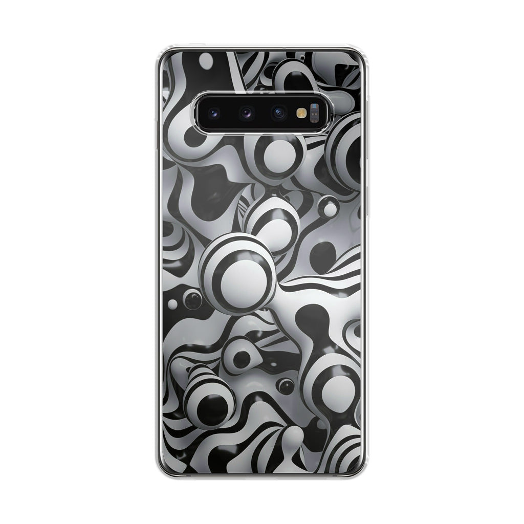 Abstract Art Black White Galaxy S10 Plus Case