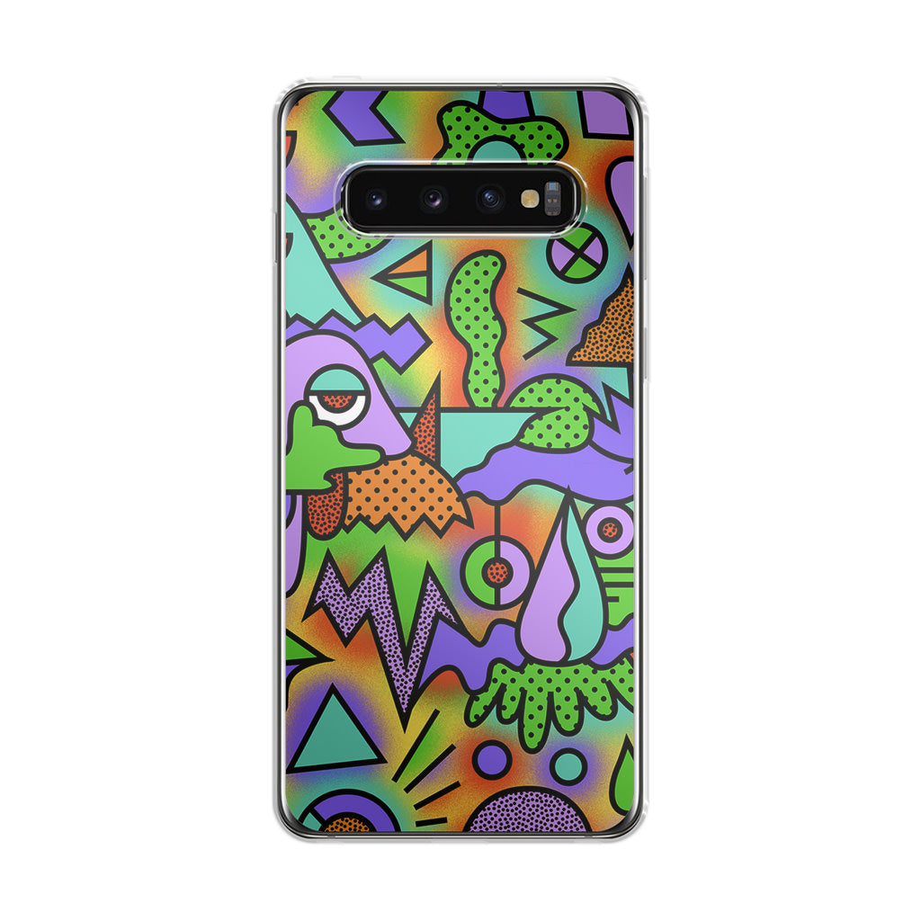 Abstract Colorful Doodle Art Galaxy S10 Case