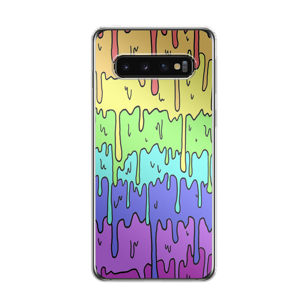 Pastel Kawaii Melting Rainbow Galaxy S10 Case