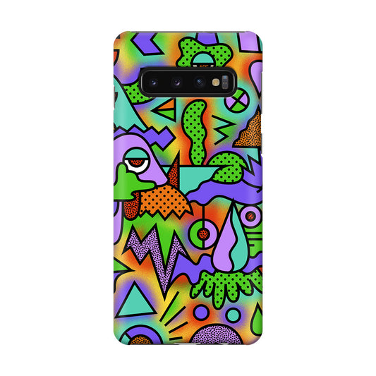 Abstract Colorful Doodle Art Galaxy S10 Case