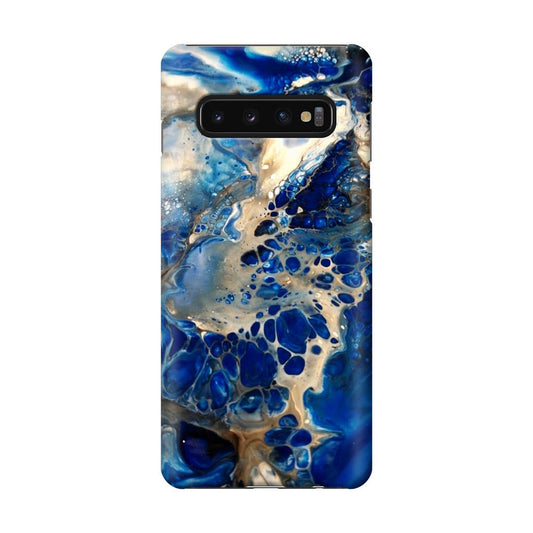 Abstract Golden Blue Paint Art Galaxy S10 Plus Case