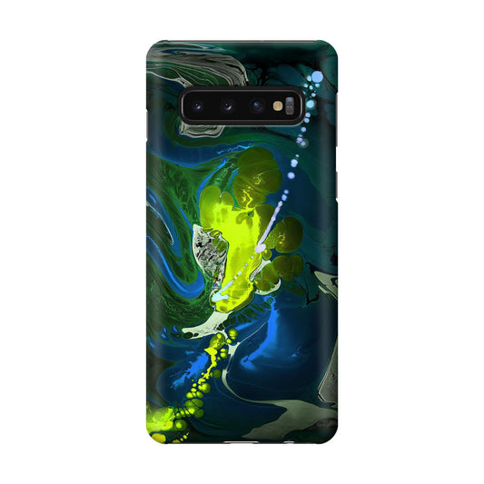 Abstract Green Blue Art Galaxy S10 Case