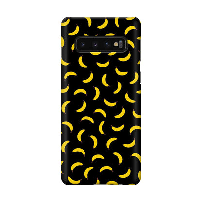 Bananas Fruit Pattern Black Galaxy S10 Case