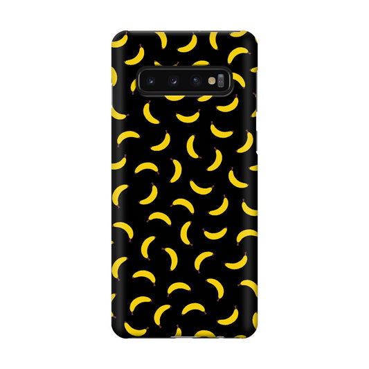 Bananas Fruit Pattern Black Galaxy S10 Plus Case