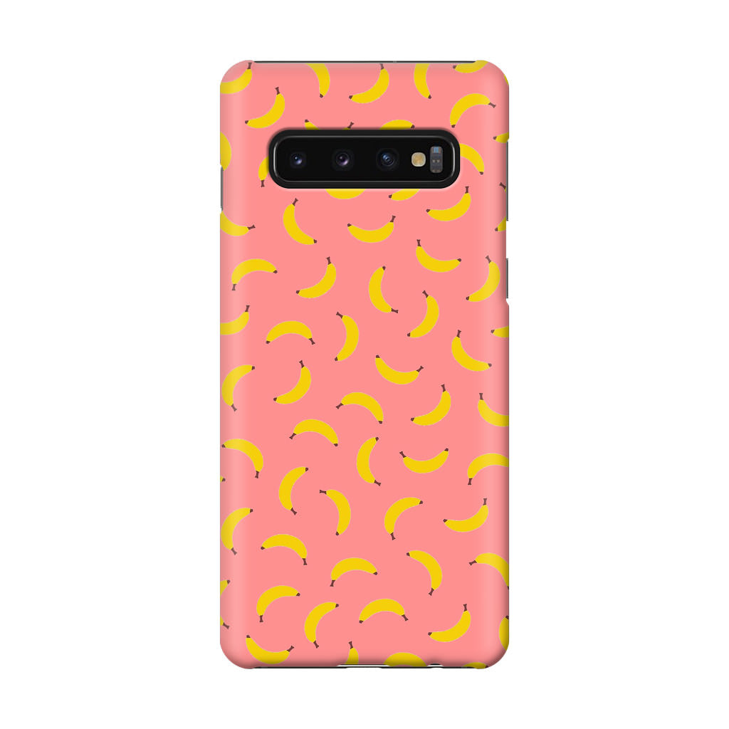 Bananas Fruit Pattern Pink Galaxy S10 Case