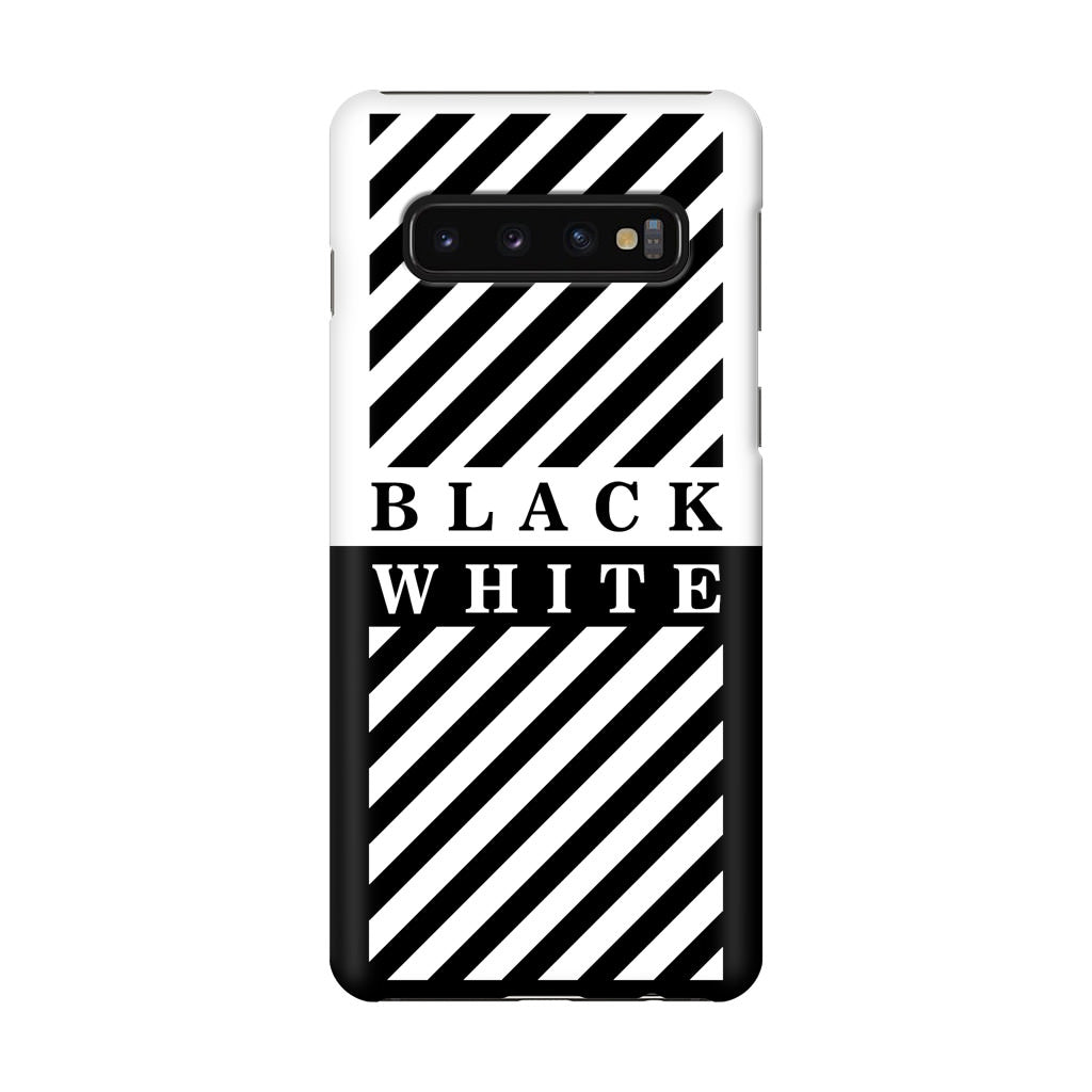 Black White Stripes Galaxy S10 Case