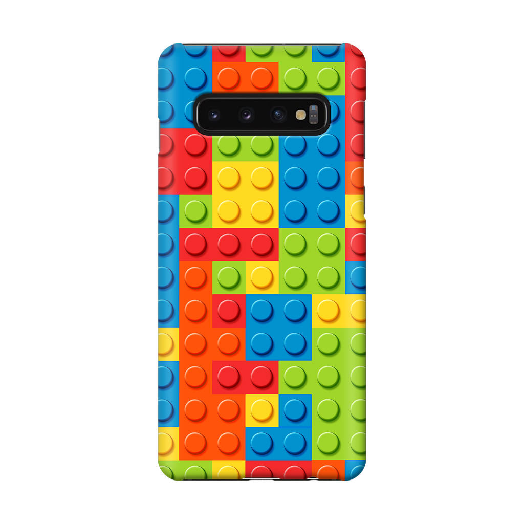 Blocks Rainbow Pattern Galaxy S10 Case