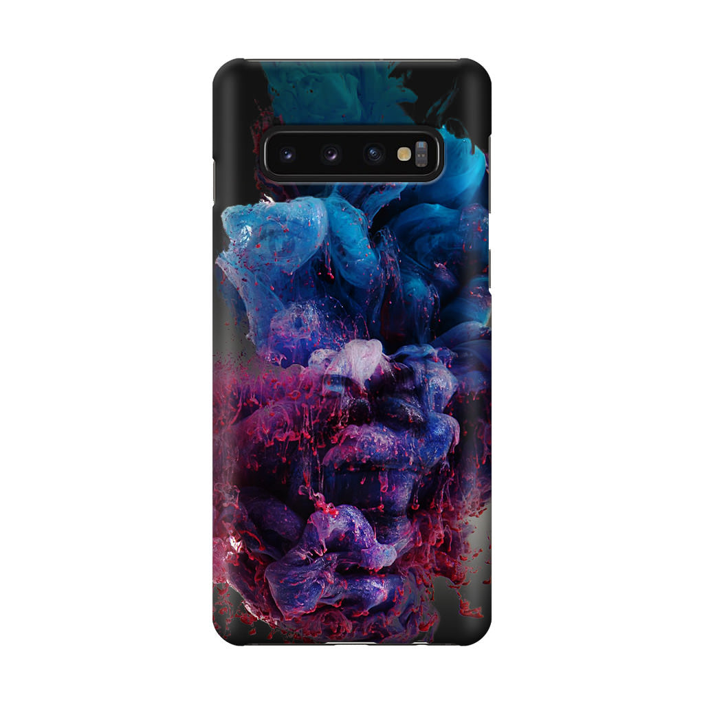 Colorful Dust Art on Black Galaxy S10 Case