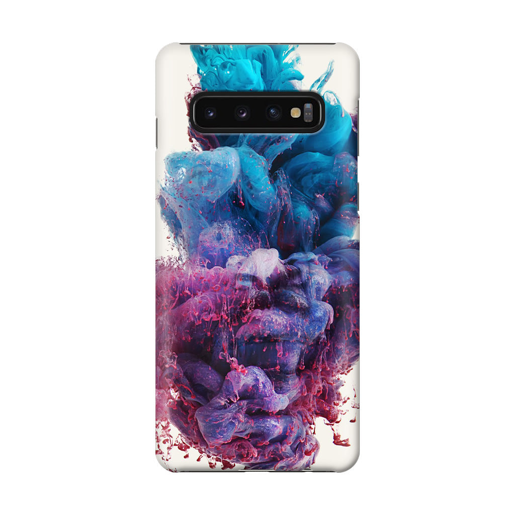 Colorful Dust Art on White Galaxy S10 Case