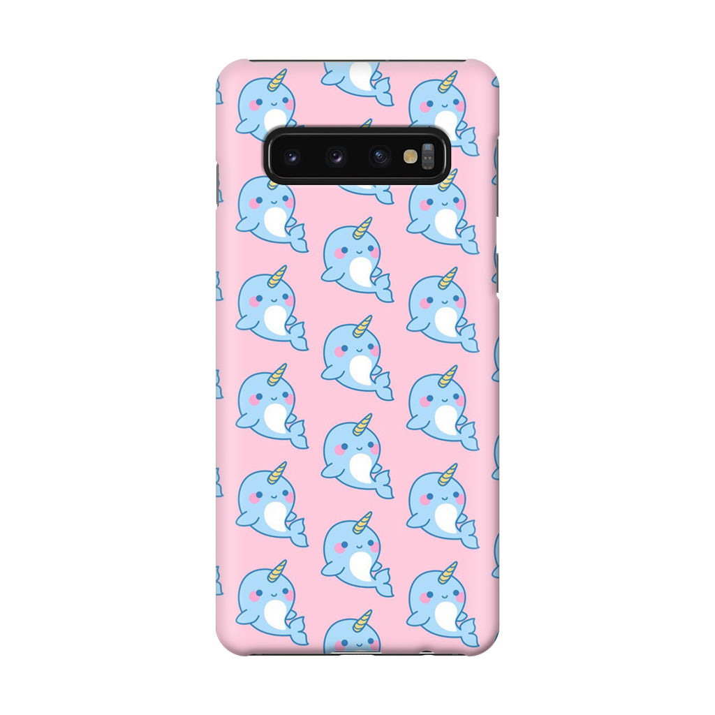 Horned Whales Pattern Galaxy S10 Case