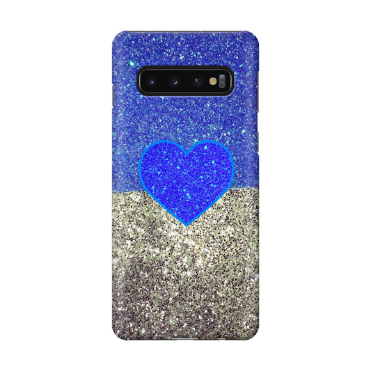 Love Glitter Blue and Grey Galaxy S10 Case