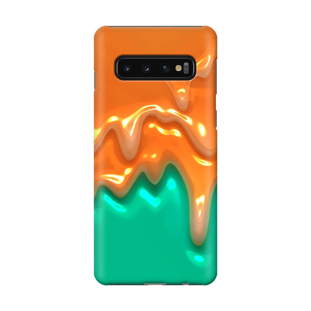 Orange Paint Dripping Galaxy S10 Case