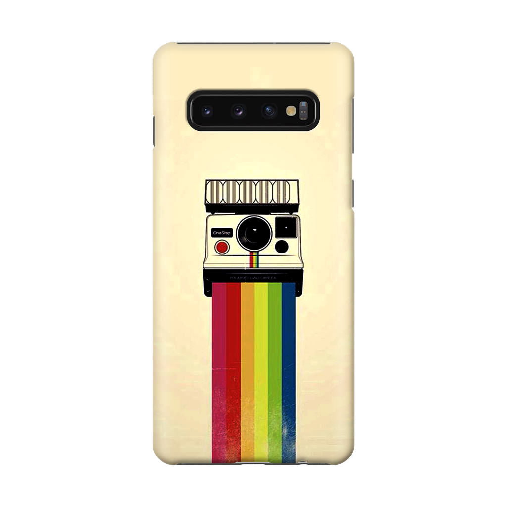 Polaroid Camera Colorful Rainbow Galaxy S10 Case