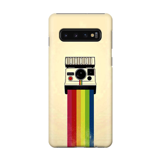 Polaroid Camera Colorful Rainbow Galaxy S10 Case