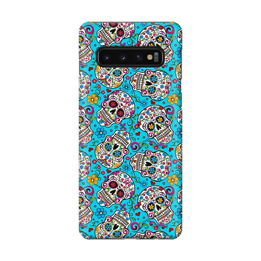 Skull Floral Sugar Galaxy S10 Case