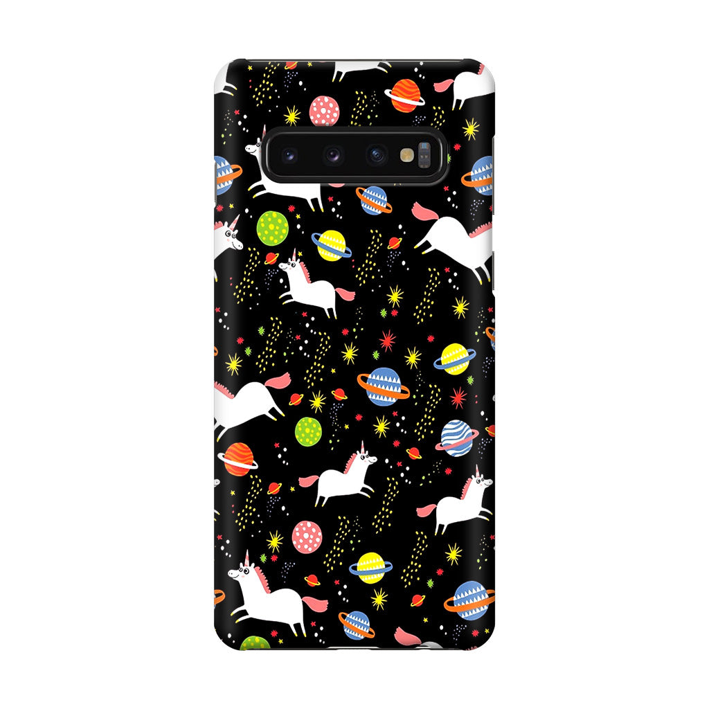 Space Unicorn Pattern Galaxy S10 Case