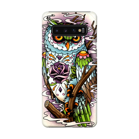 Sugar Skull Owl Tattoo Galaxy S10 Case