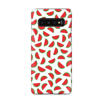 Watermelon Fruit Pattern White Galaxy S10 Case