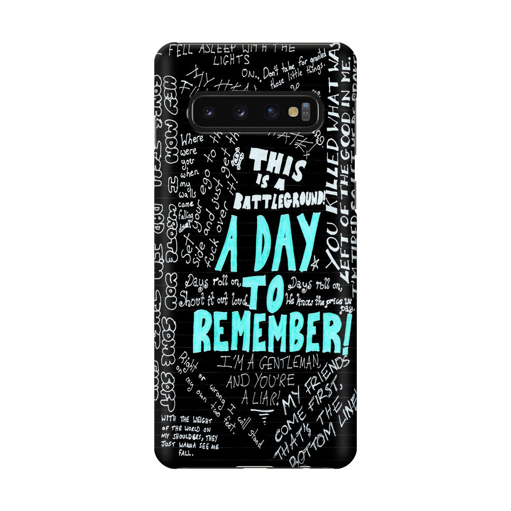 A Day To Remember Quote Galaxy S10 Case