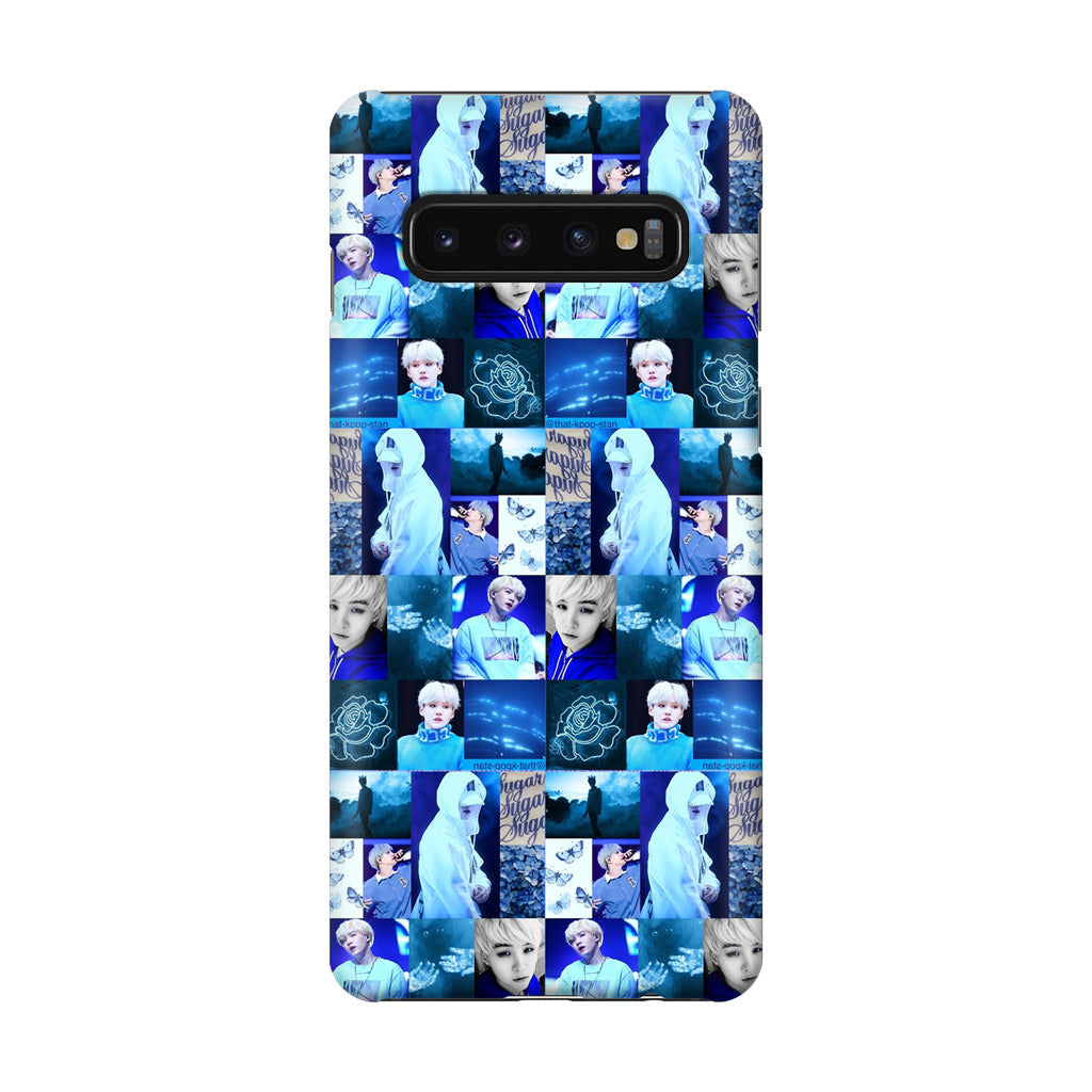 BTS Suga Blue Aesthetic Collage Galaxy S10 Case