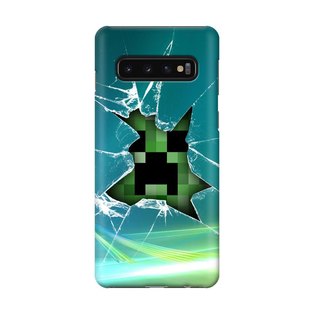 Creeper Glass Broken Green Galaxy S10 Case