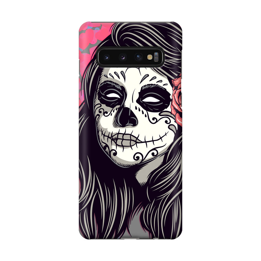 Girl Skull Flower Galaxy S10 Case