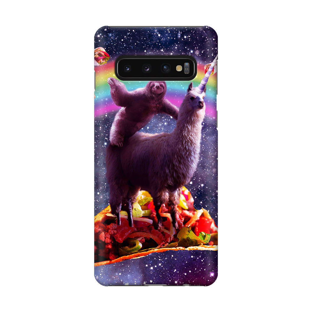 LLama And Sloth On Space Galaxy S10 Case