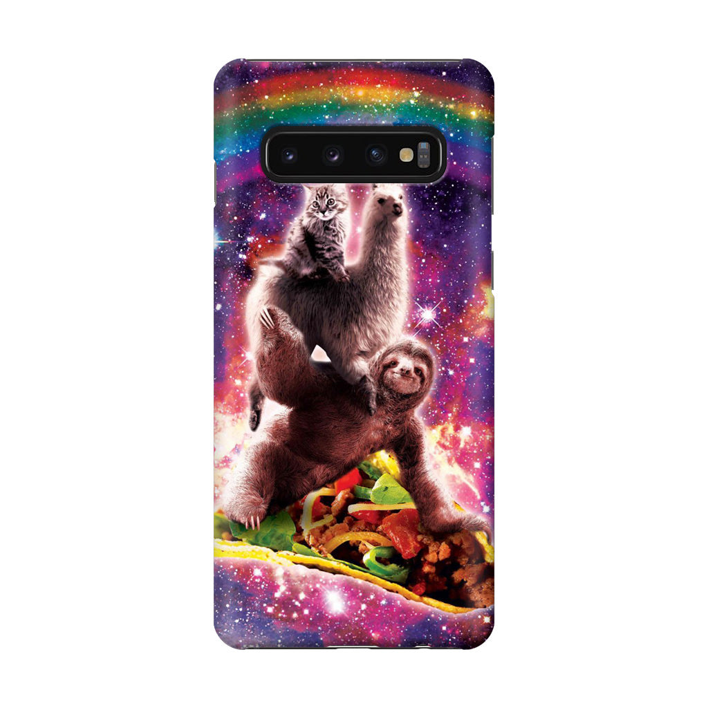 LLama Sloth And Cat Playing Together Galaxy S10 Case