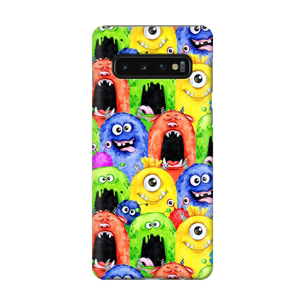 Monster Watercolor Art Galaxy S10 Case