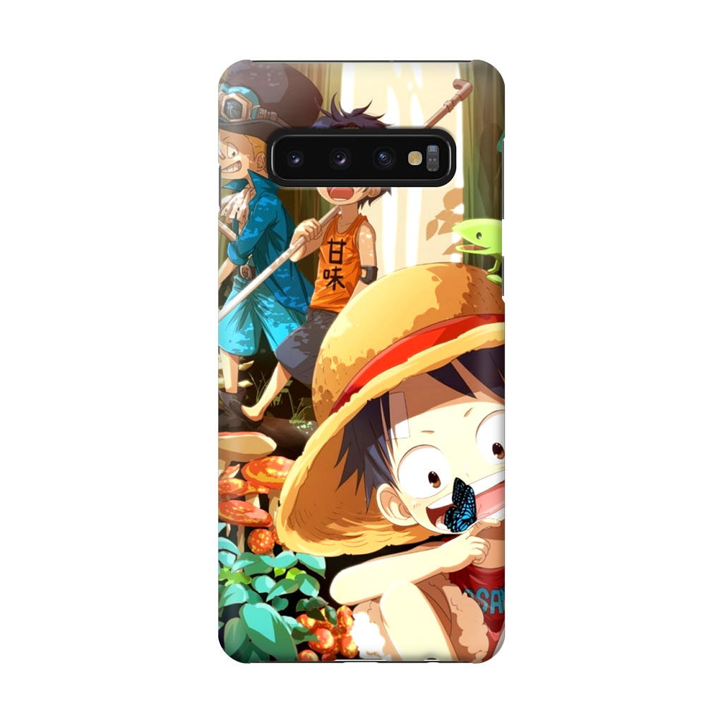 One Piece Little Sabo Ace Luffy Cute Galaxy S10 Plus Case