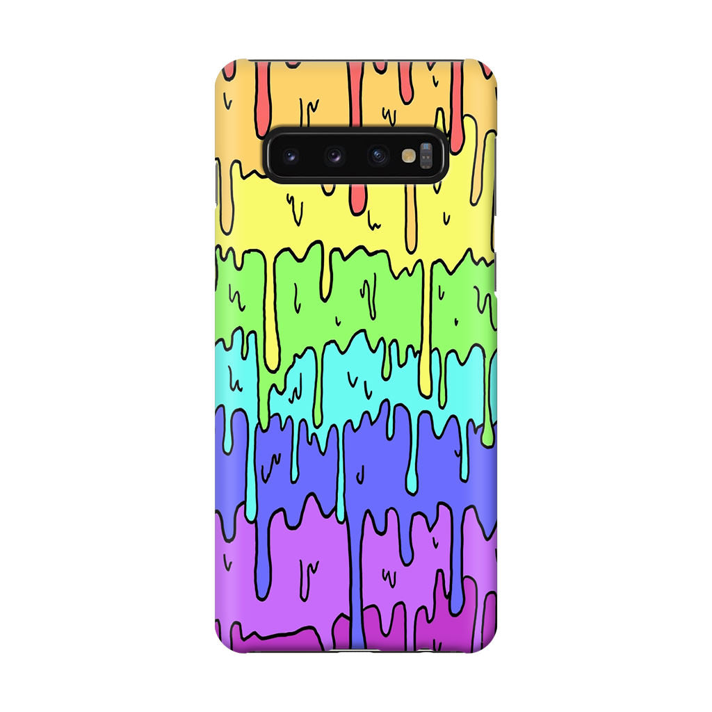 Pastel Kawaii Melting Rainbow Galaxy S10 Plus Case