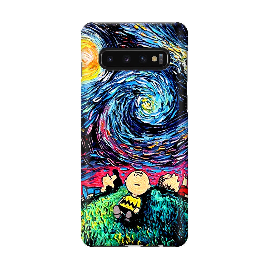 Peanuts At Starry Night Galaxy S10 Plus Case