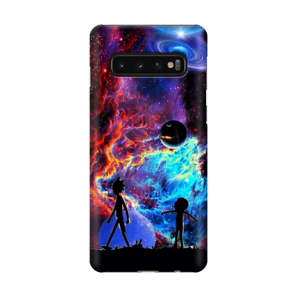 Rick And Morty Flat Galaxy Galaxy S10 Plus Case