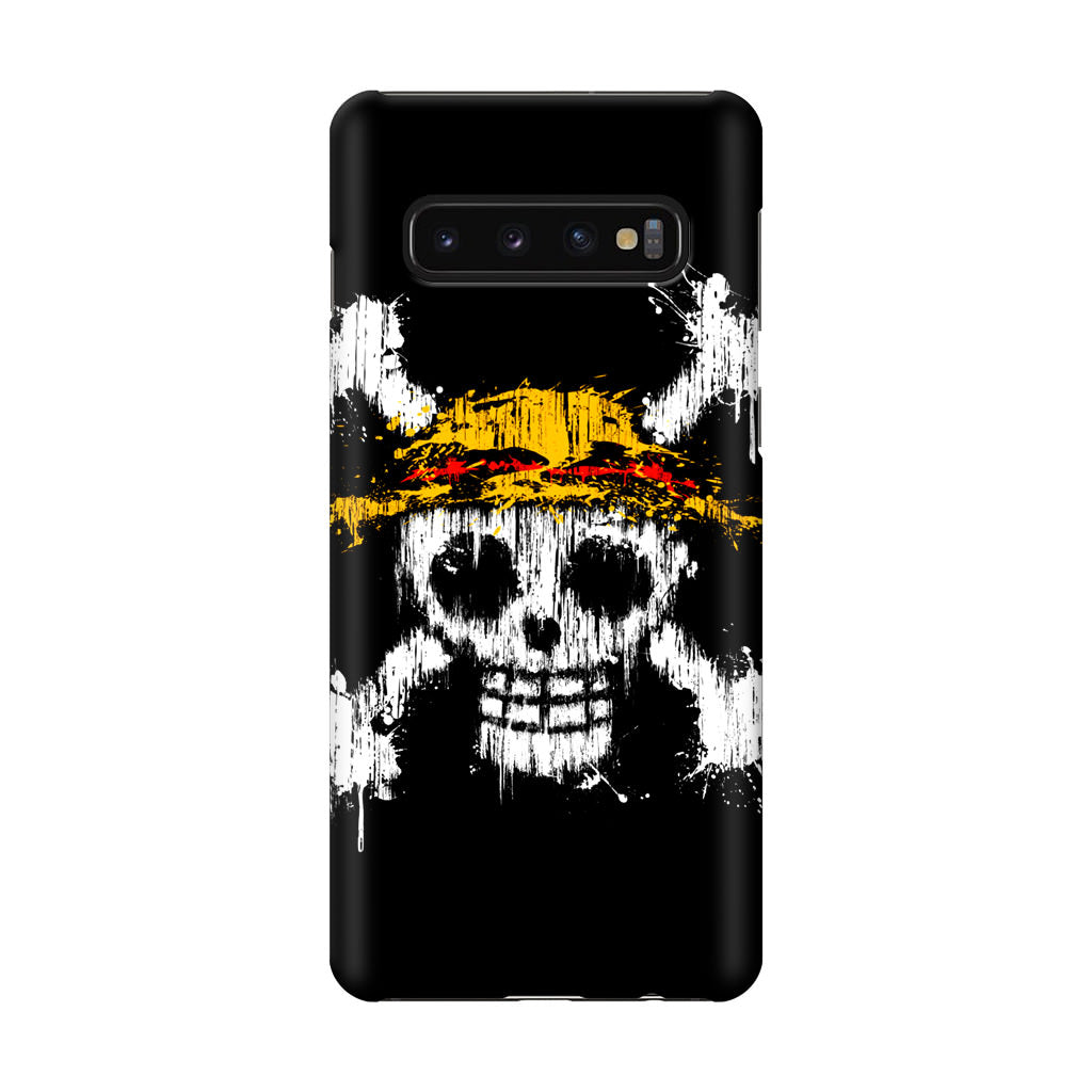 Straw Hat Pirate Logo Paint Galaxy S10 Plus Case