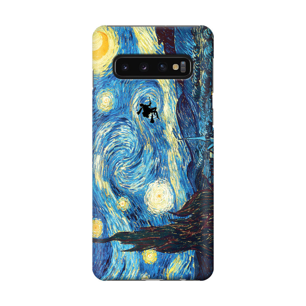 Witch Flying In Van Gogh Starry Night Galaxy S10 Case