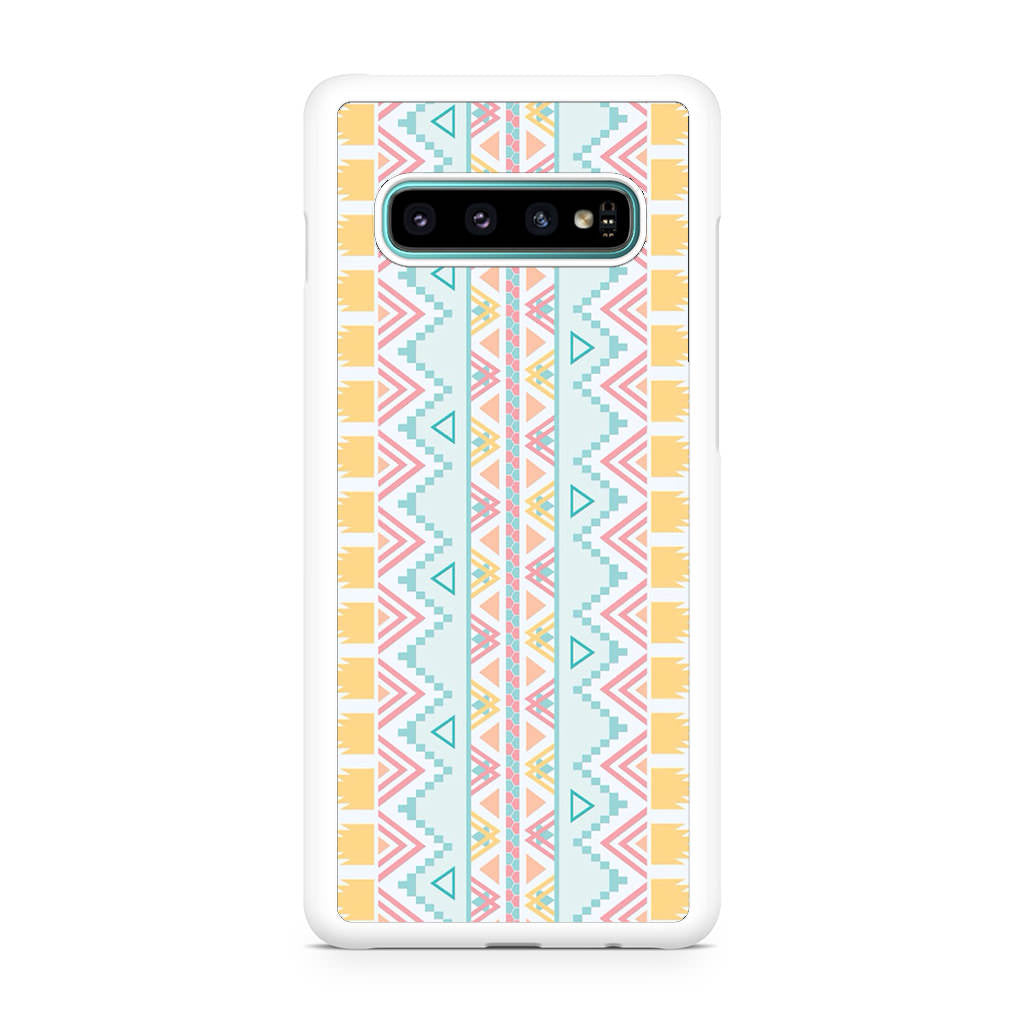 Peach Aztec Pattern Galaxy S10 Case