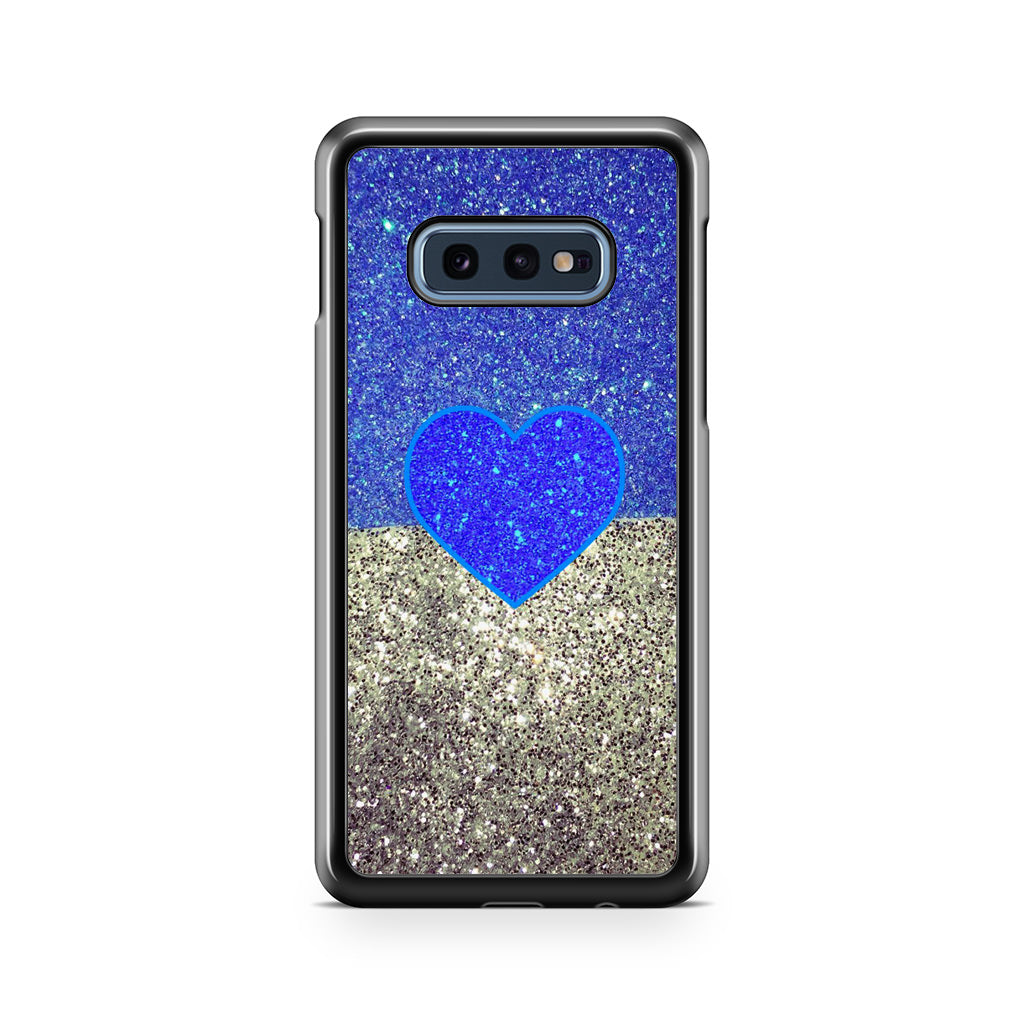 Love Glitter Blue and Grey Galaxy S10e Case