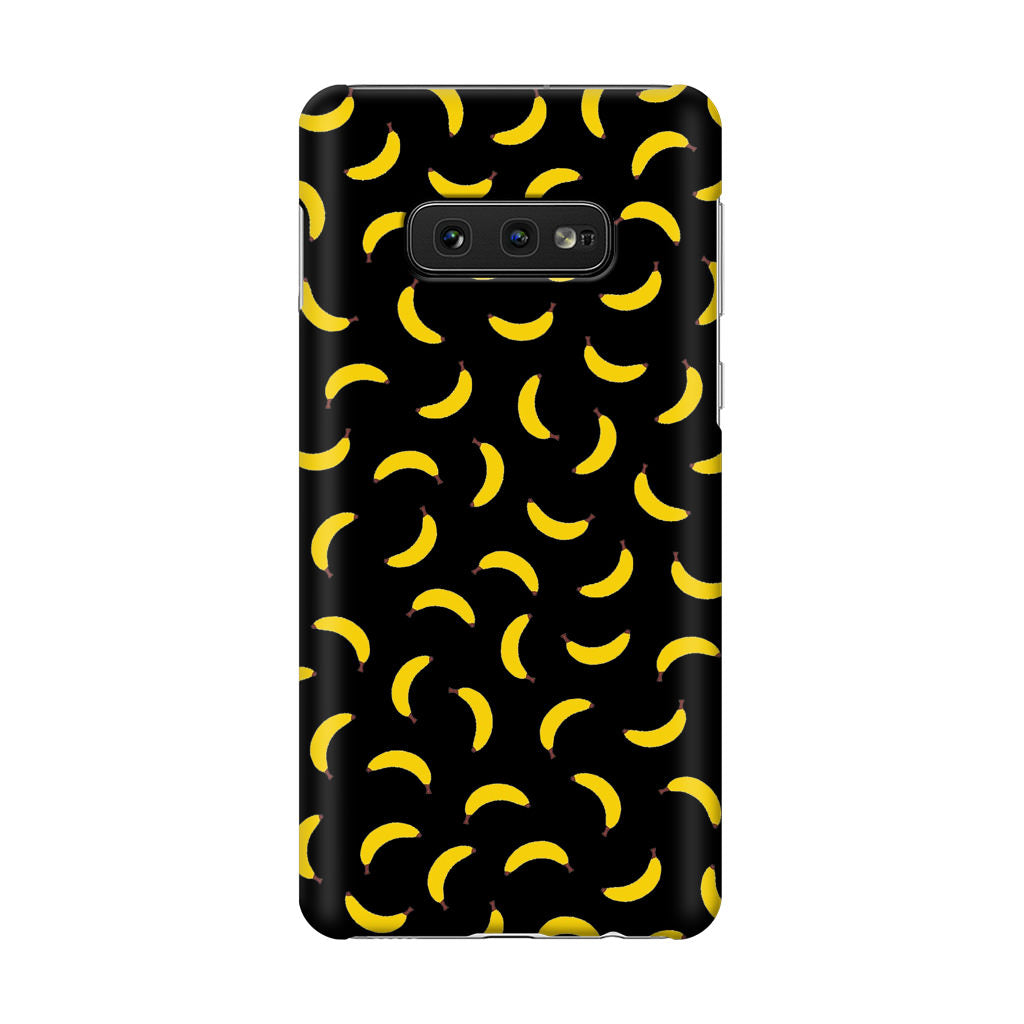 Bananas Fruit Pattern Black Galaxy S10e Case