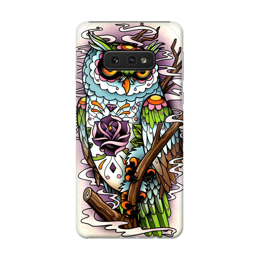 Sugar Skull Owl Tattoo Galaxy S10e Case