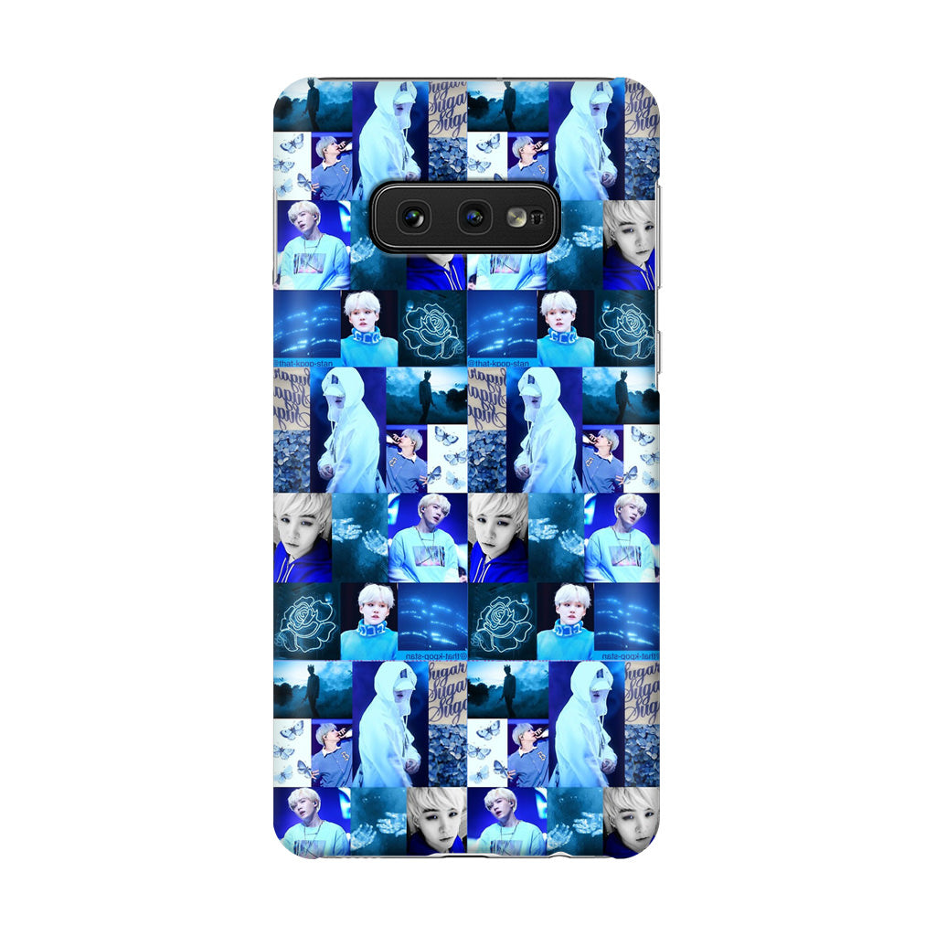 BTS Suga Blue Aesthetic Collage Galaxy S10e Case