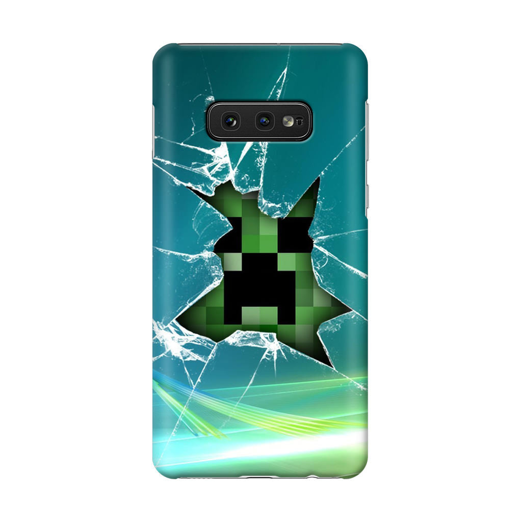 Creeper Glass Broken Green Galaxy S10e Case