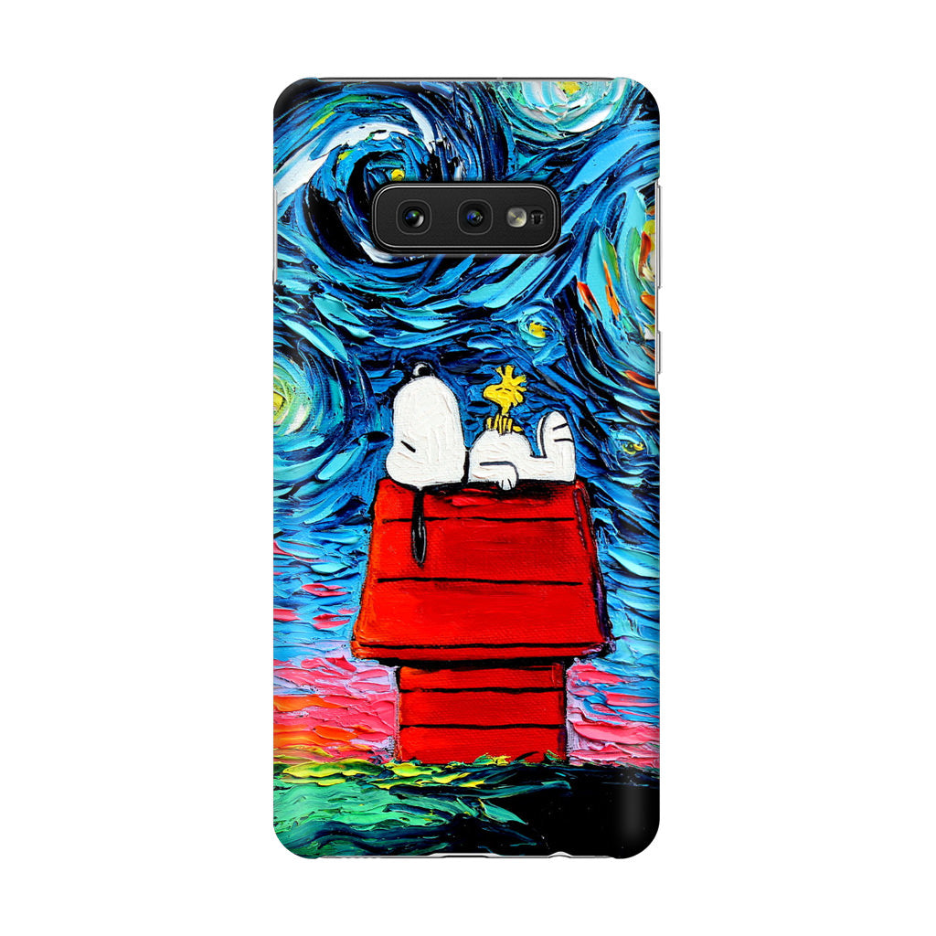 Dog Lying Under Starry Night Van Gogh Galaxy S10e Case