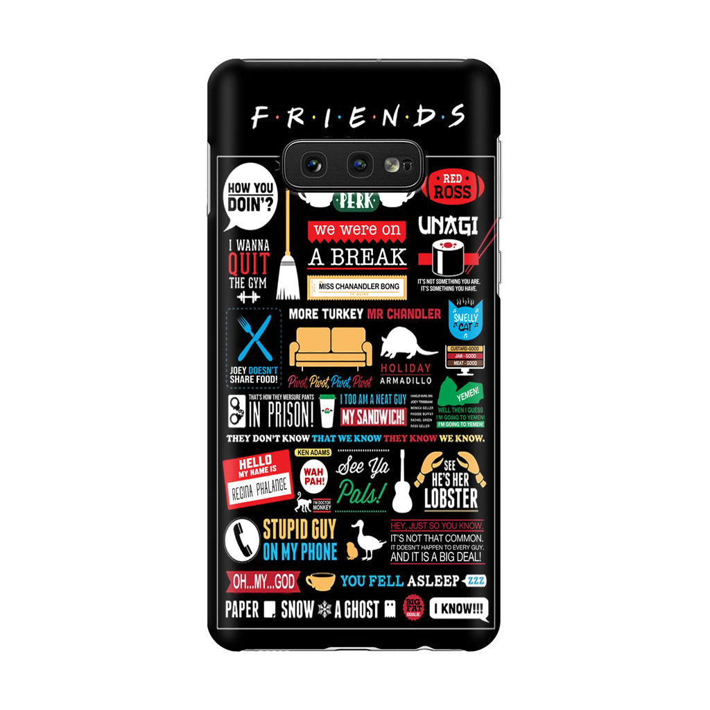 Friends TV Show Quotes Poster Galaxy S10e Case