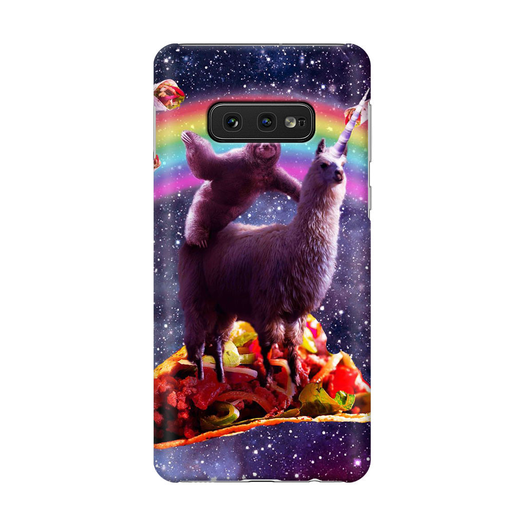 LLama And Sloth On Space Galaxy S10e Case