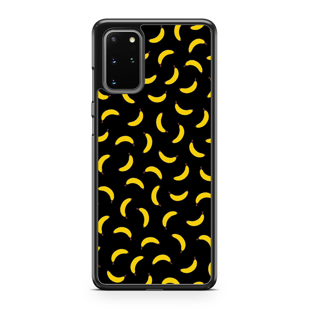 Bananas Fruit Pattern Black Galaxy S20 Plus Case