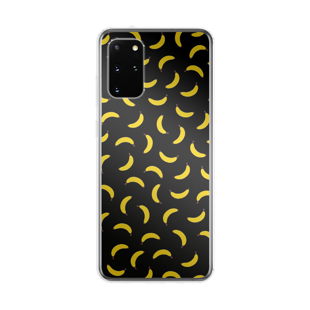 Bananas Fruit Pattern Black Galaxy S20 Plus Case