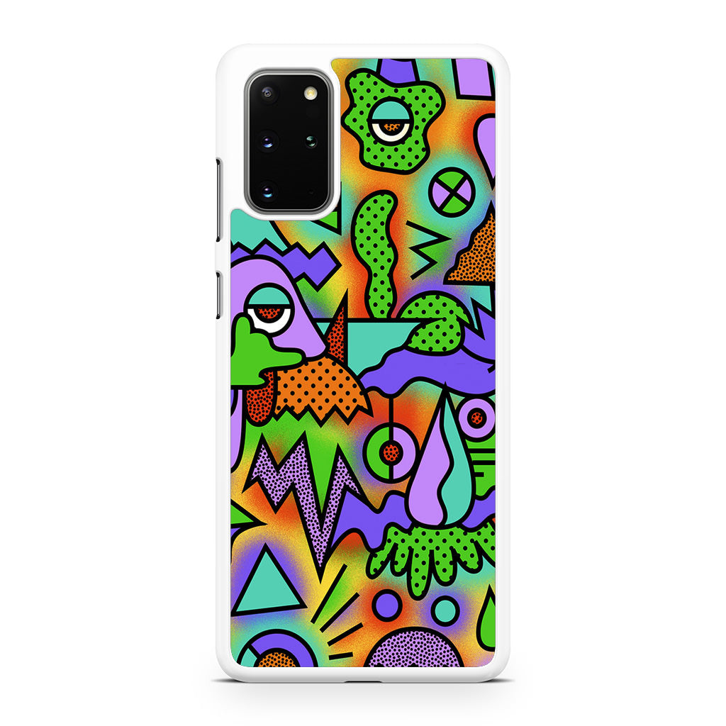 Abstract Colorful Doodle Art Galaxy S20 Plus Case
