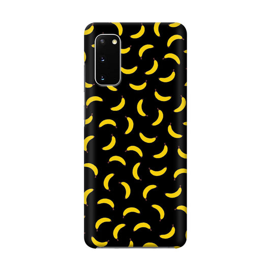 Bananas Fruit Pattern Black Galaxy S20 Case