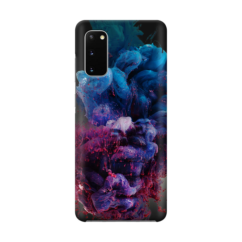 Colorful Dust Art on Black Galaxy S20 Case